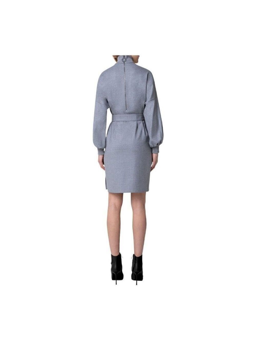 AKRIS Punto Gray Flannel Wool Dress Size 16 NWT** no belt - Picture 2 of 8